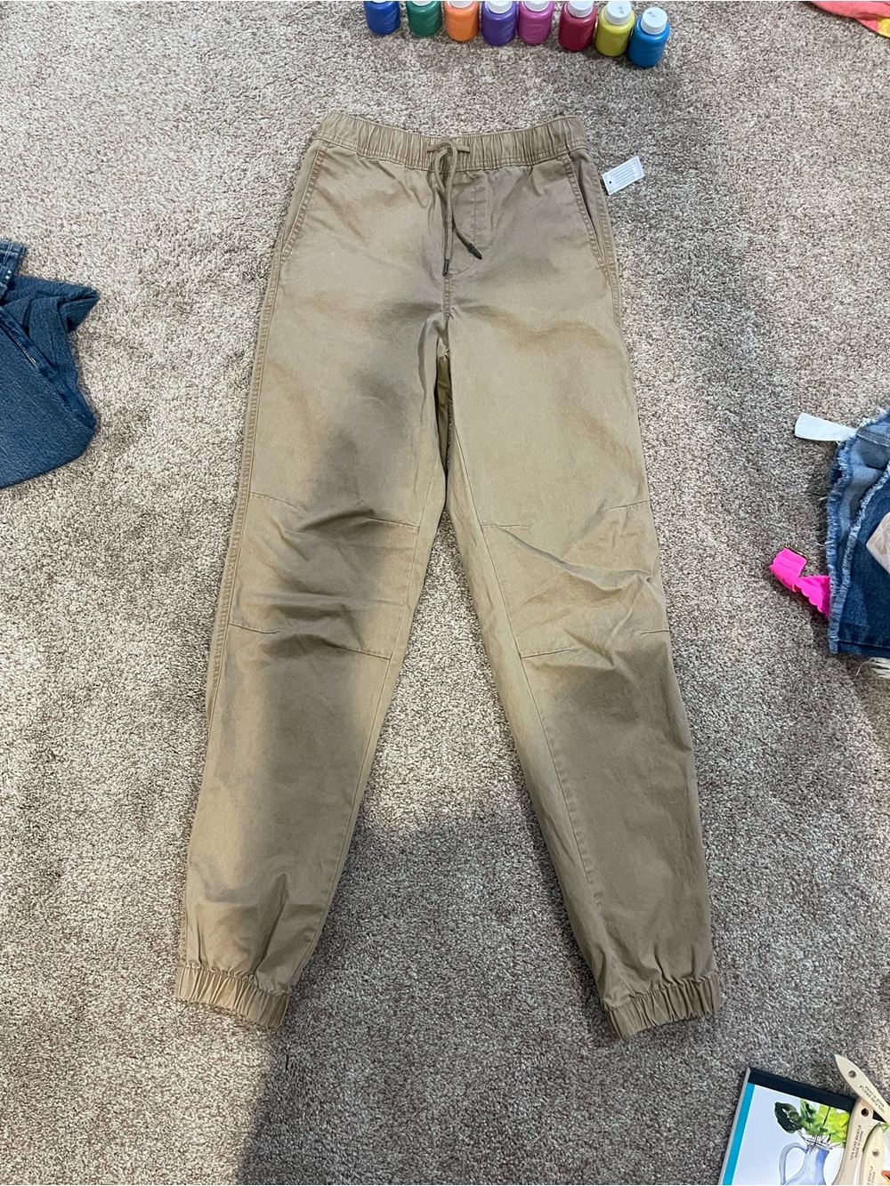 Casual no boundaries 27 xs Elastic-Waist Jogger Pants in Khaki nwt new